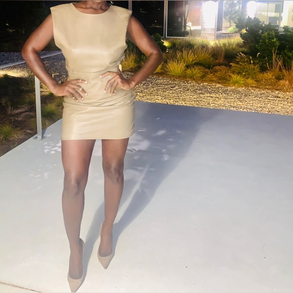 LEATHER MINI DRESS